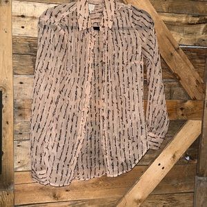 Sheer button down blouse